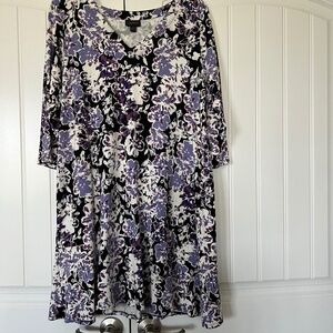 Jjill 3/4 sleeve dress v neck